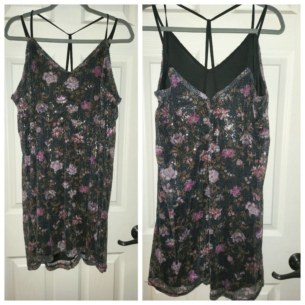 SEQUIN FLORAL DRESS